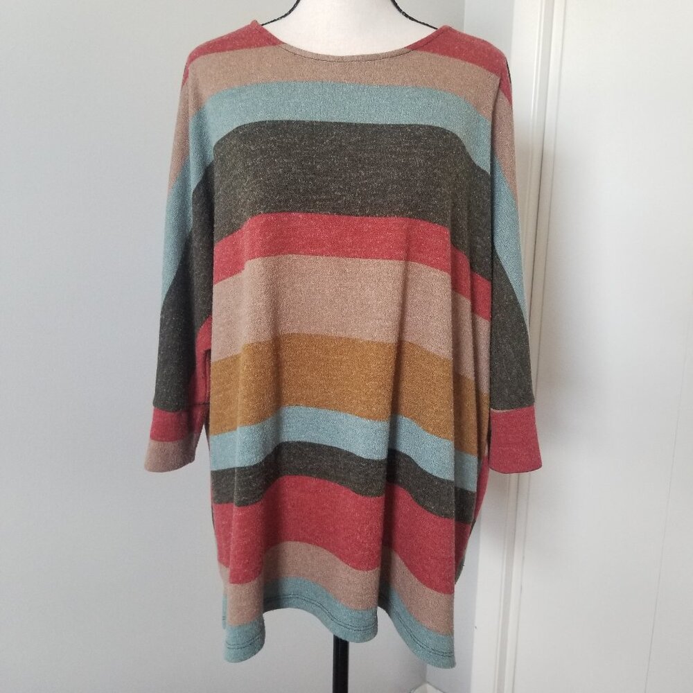 Honeyme multi-colored oversized striped tunic  M